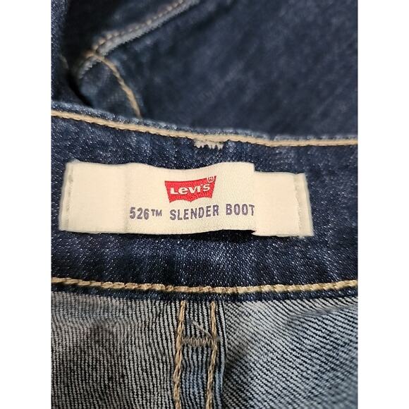 Levis 526 Jeans Slender Boot Cut Women's 32" X 32" Blue Dark Wash Denim - Picture 3 of 6